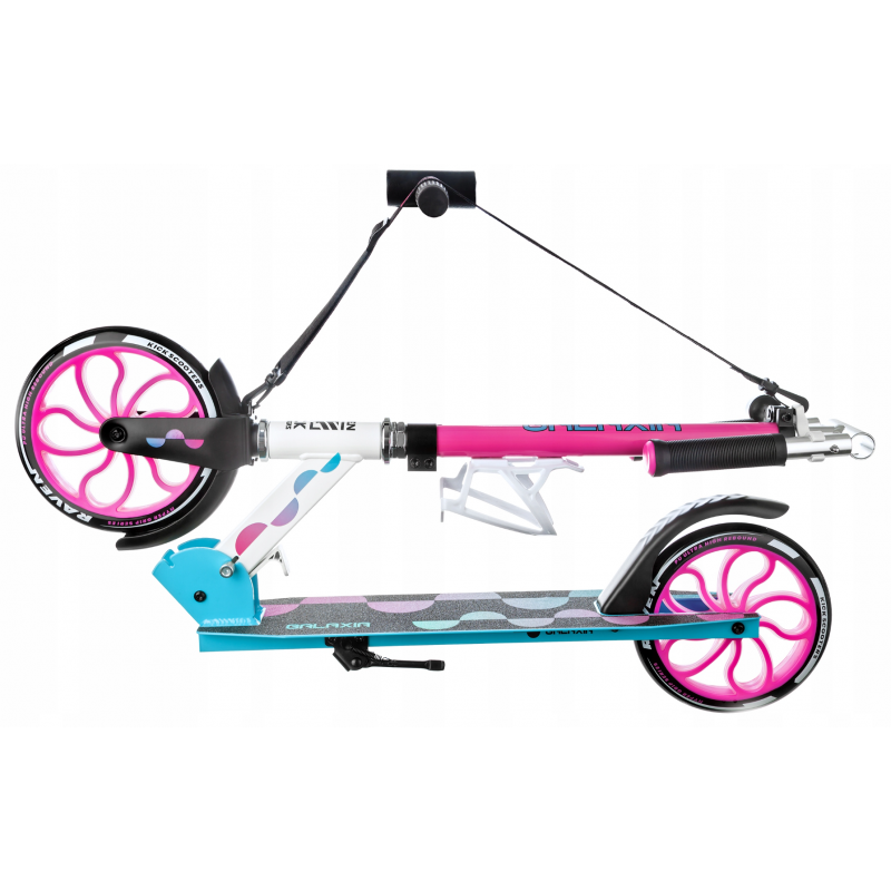 trottinette RAVEN Galaxia roues led pliable, sonnette et support porte gourde