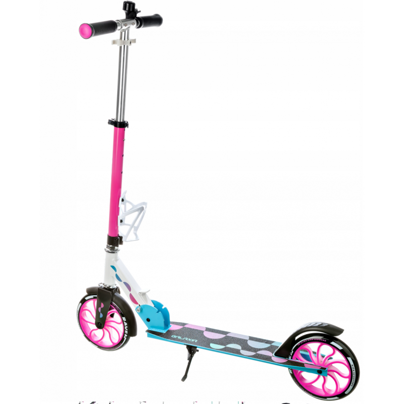 trottinette RAVEN Galaxia roues led pliable, sonnette et support porte gourde