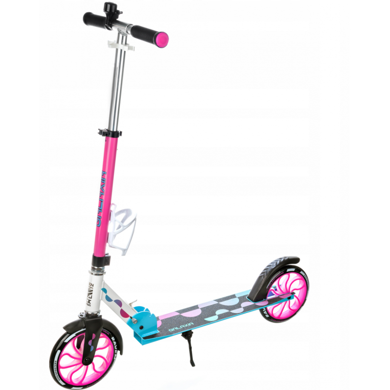 trottinette RAVEN Galaxia roues led pliable, sonnette et support porte gourde