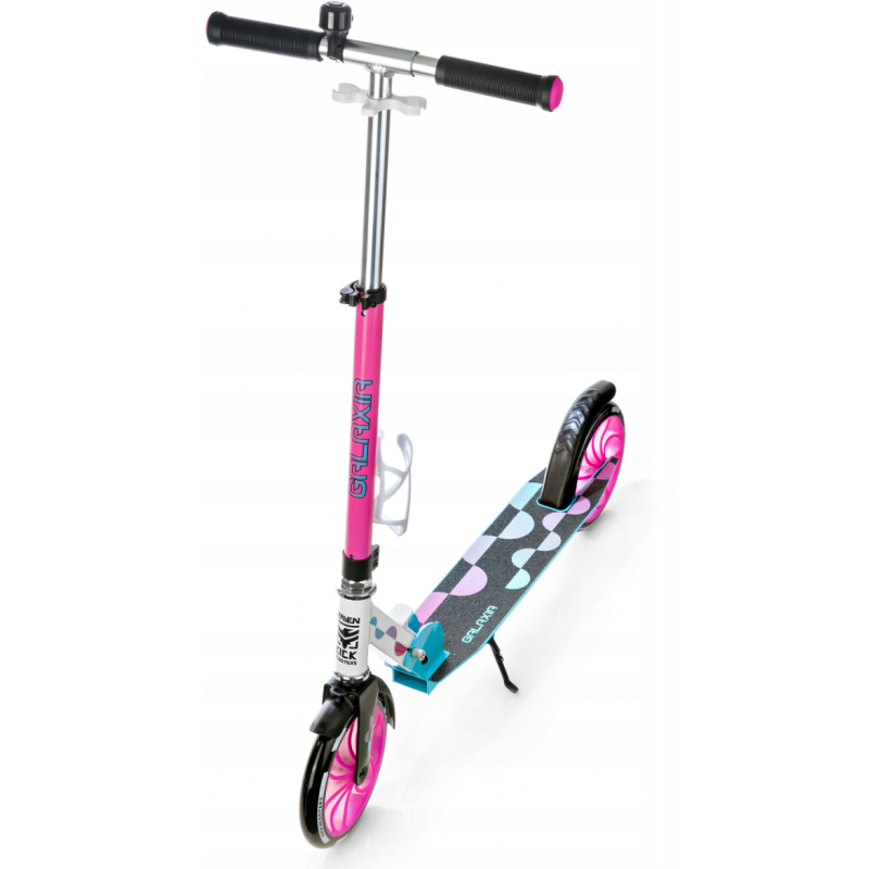 trottinette RAVEN Galaxia roues led pliable, sonnette et support porte gourde